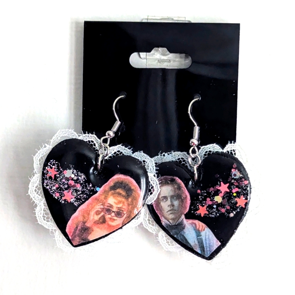 Lisa Frankenstein Handmade Heart Earrings 🖤🖤